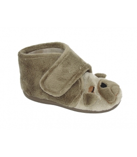 Zapatilla de casa beig perro