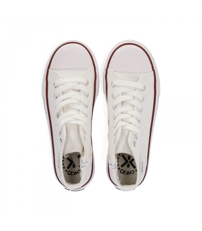 Zapatillas bota polipiel blanco Chika10