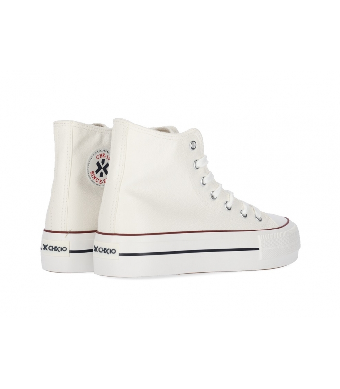 Bota polipiel blanca plataforma Chika10