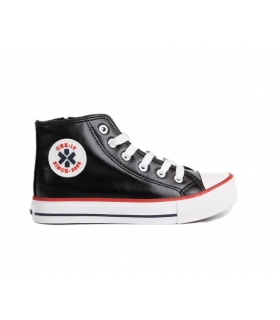 Bota polipiel negra cordones Chika10