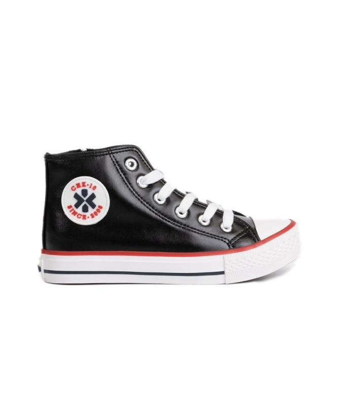 Bota polipiel negra cordones Chika10