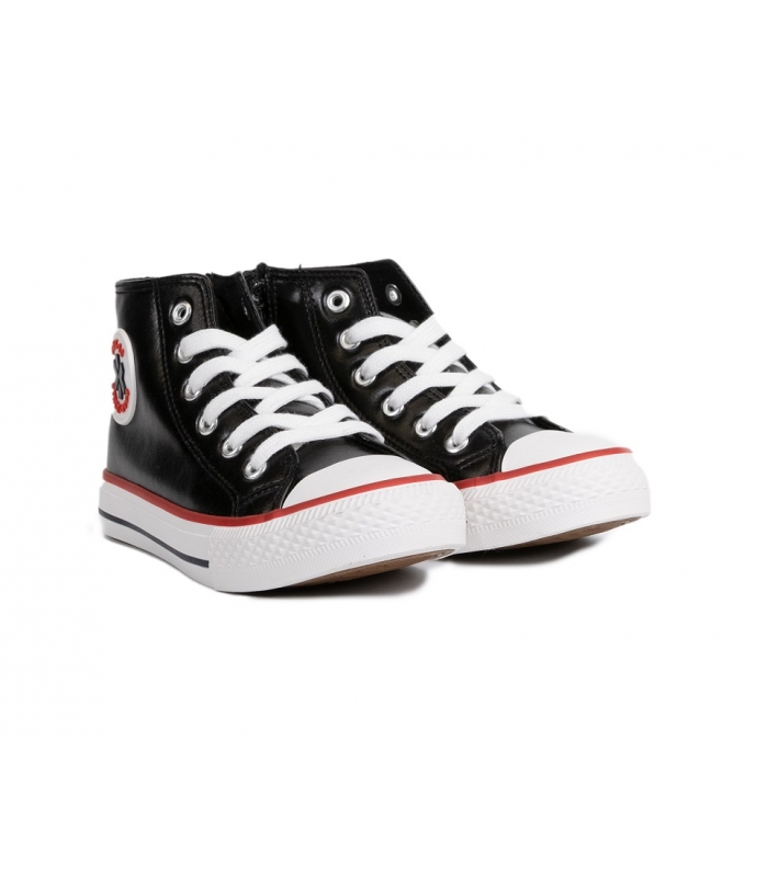 Bota polipiel negra cordones Chika10