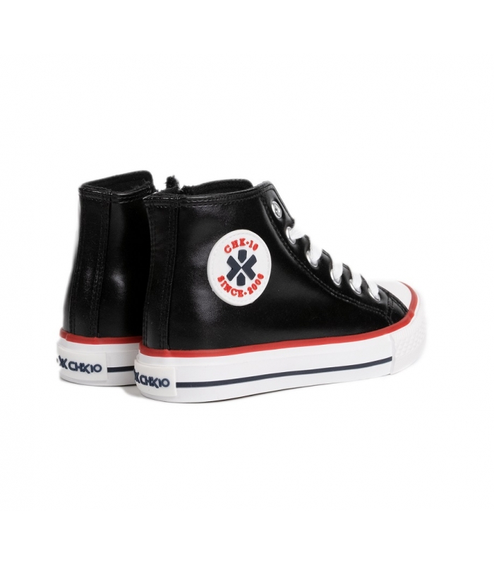 Bota polipiel negra cordones Chika10