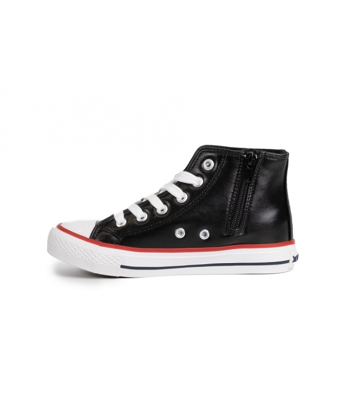 Bota polipiel negra cordones Chika10