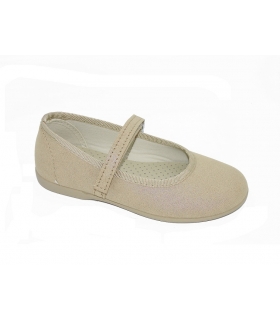 Merceditas metalizado camel Condiz