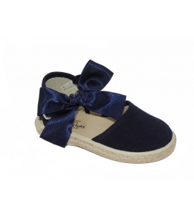 Esparteña azul marino con lazo