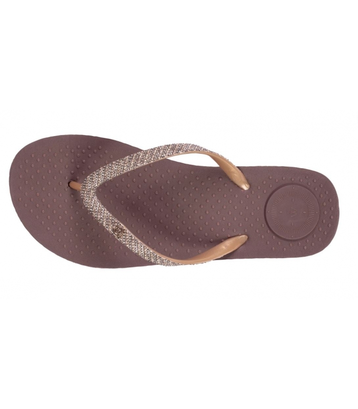 Chanclas marrón brillantina Isotoner