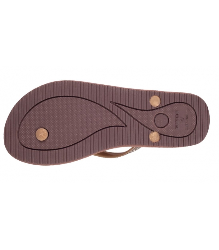 Chanclas marrón brillantina Isotoner