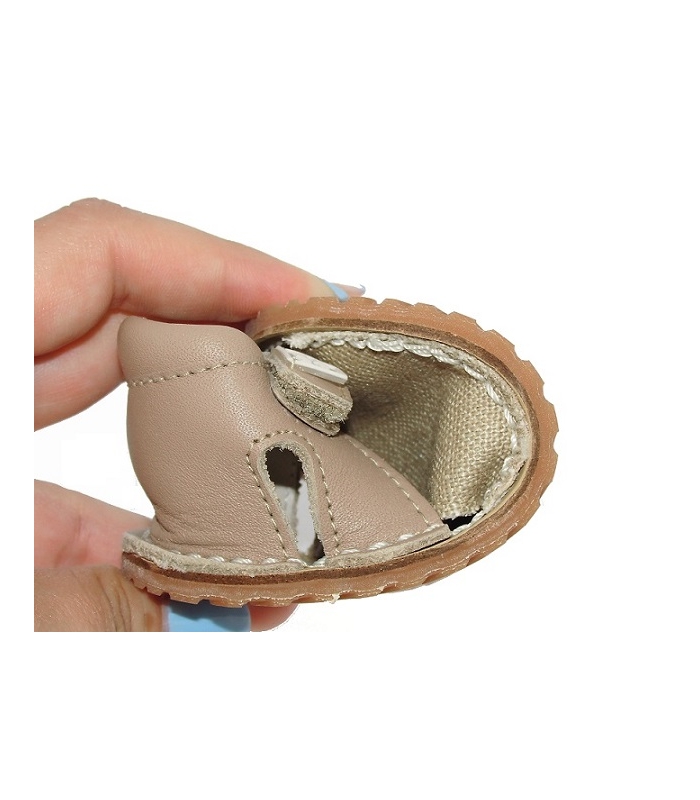 Menorquina piel-lino camel PIRUFLEX