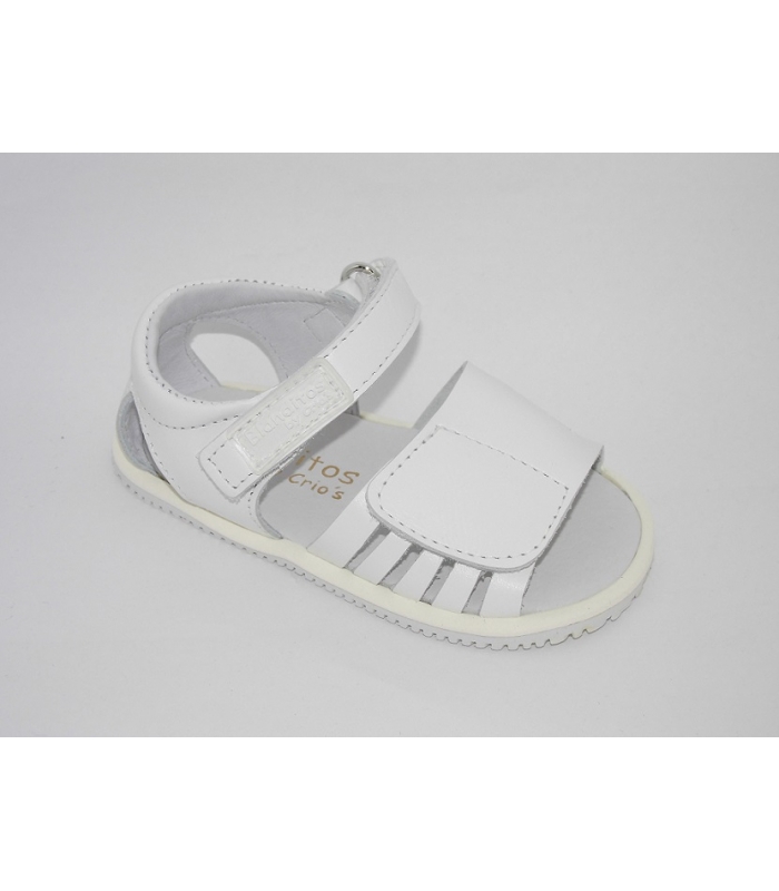 Sandalia blanca velcro Blanditos