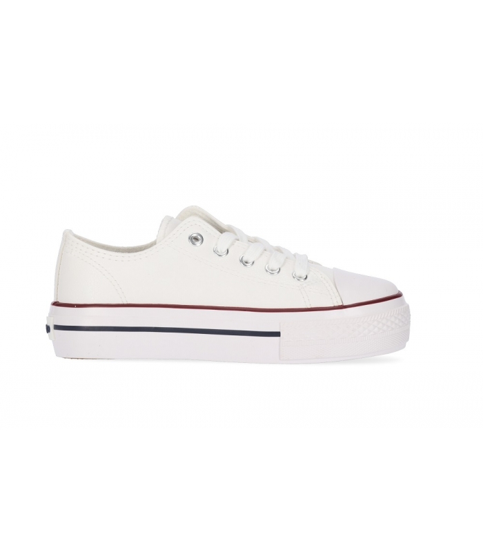 Zapatillas de polipiel blanca con plataforma Chika10