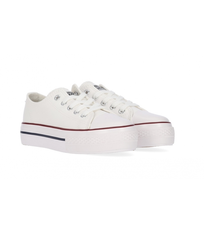 Zapatillas de polipiel blanca con plataforma Chika10