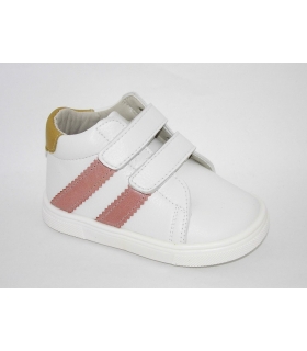 Deportiva abotinada blanco-rosa PIRUFLEX