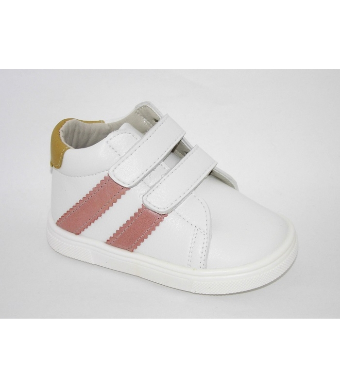 Deportiva abotinada blanco-rosa PIRUFLEX