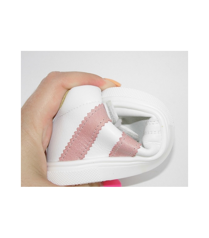Deportiva abotinada blanco-rosa PIRUFLEX