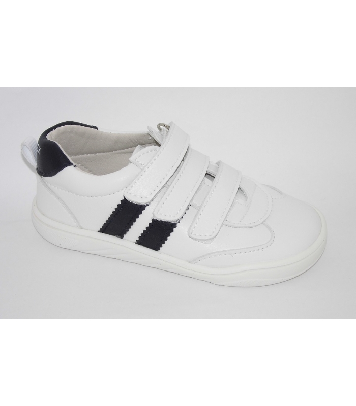Deportivas blanco-marino triple velcro PIRUFLEX
