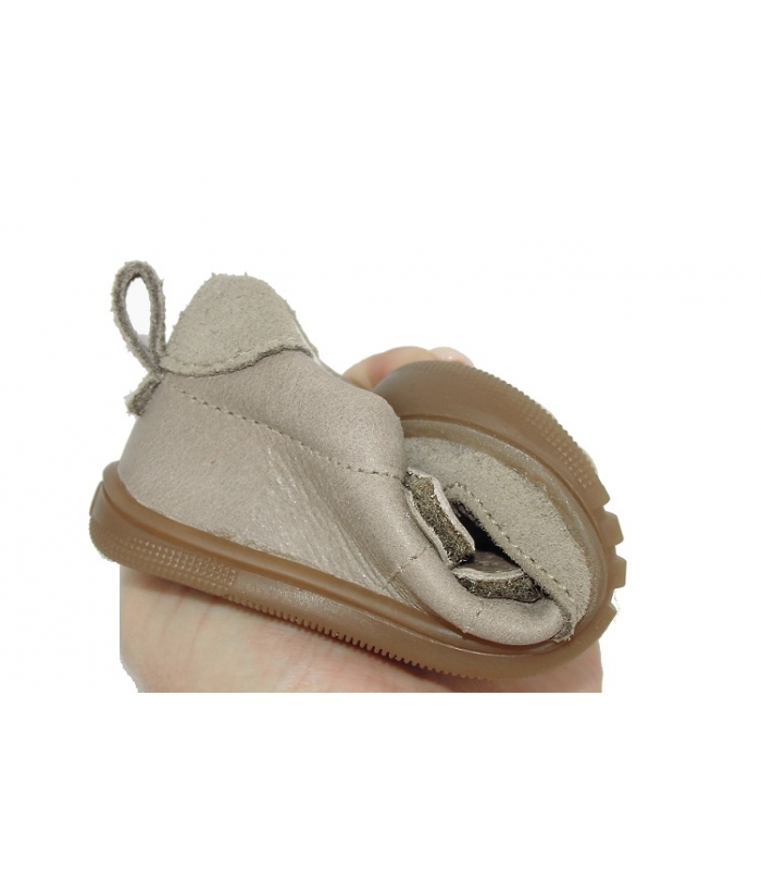 Zapato deportivo piel-serraje vison PIRUFLEX