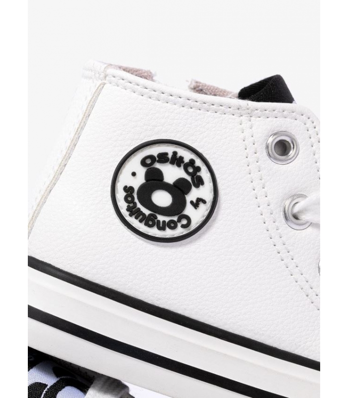 Zapatillas bota polipiel blanco Conguitos