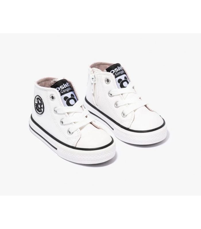 Zapatillas bota polipiel blanco Conguitos
