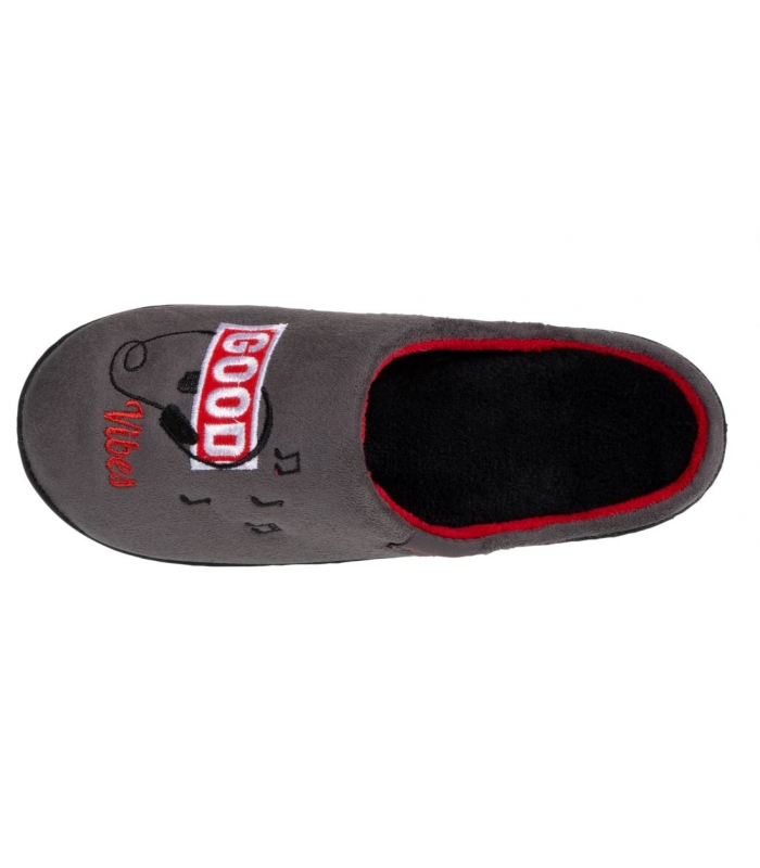 Zapatillas de casa gris música Isotoner