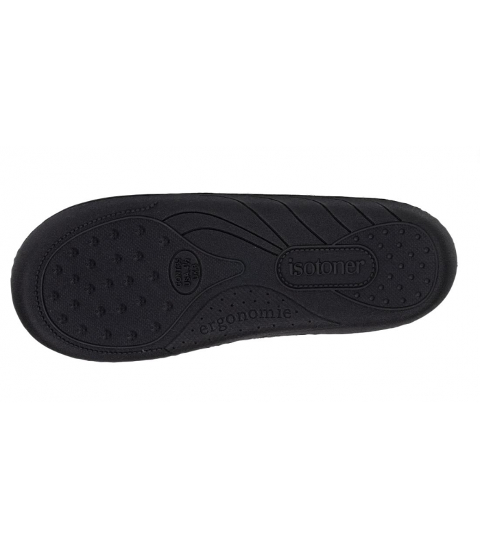 Zapatillas de casa gris música Isotoner