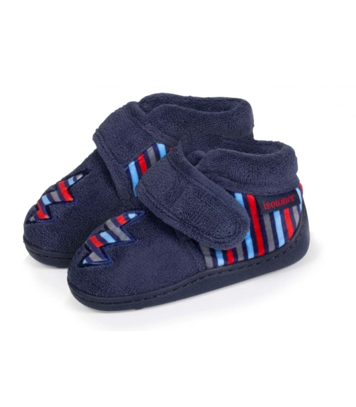 Zapatillas de casa azul marino rayo Isotoner