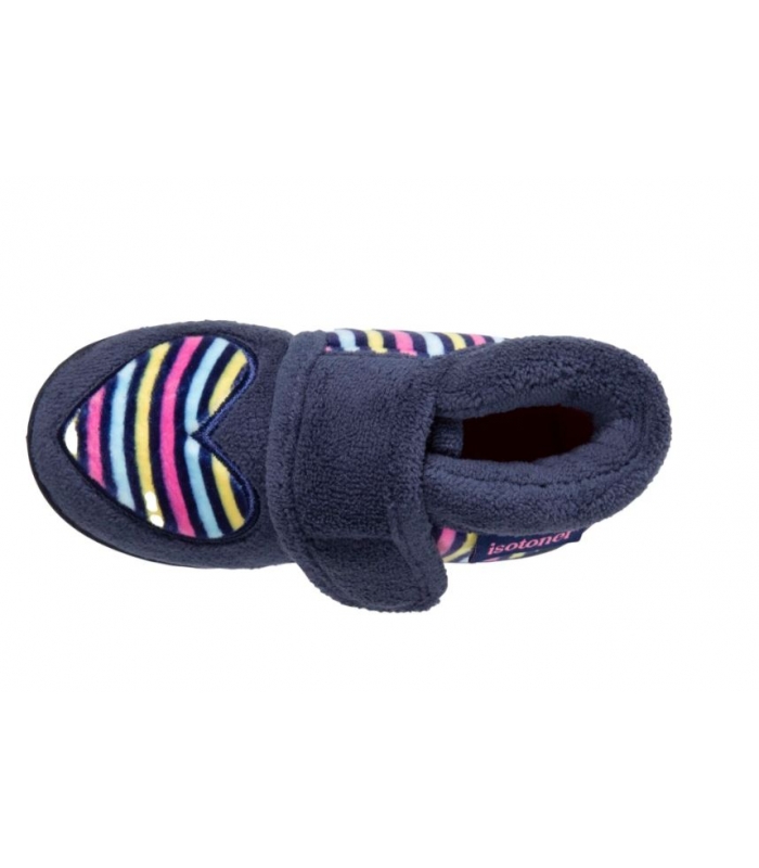 Zapatillas de casa azul marino corazón Isotoner