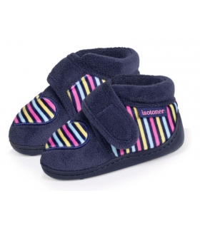 Zapatillas de casa azul marino corazón Isotoner