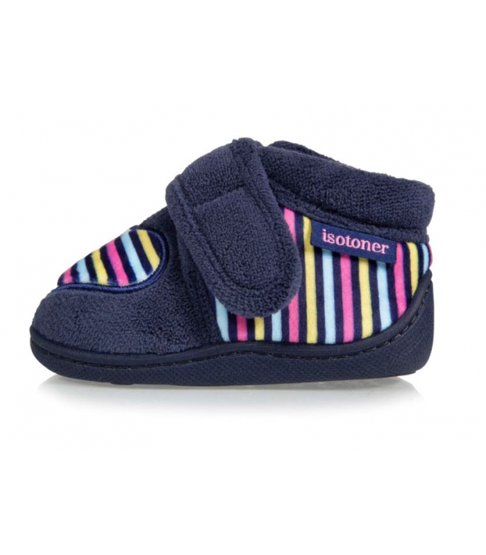 Zapatillas de casa azul marino corazón Isotoner