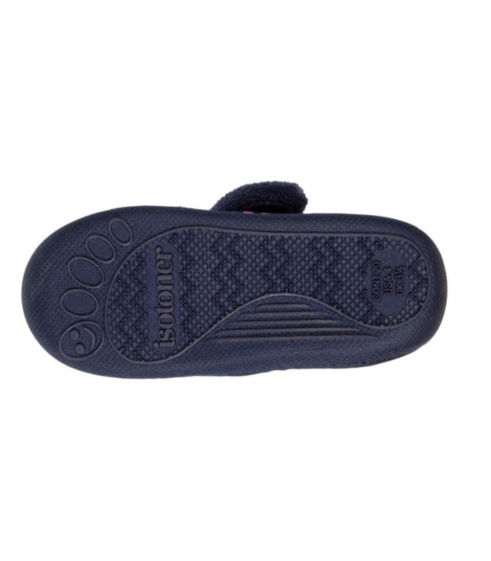 Zapatillas de casa azul marino corazón Isotoner