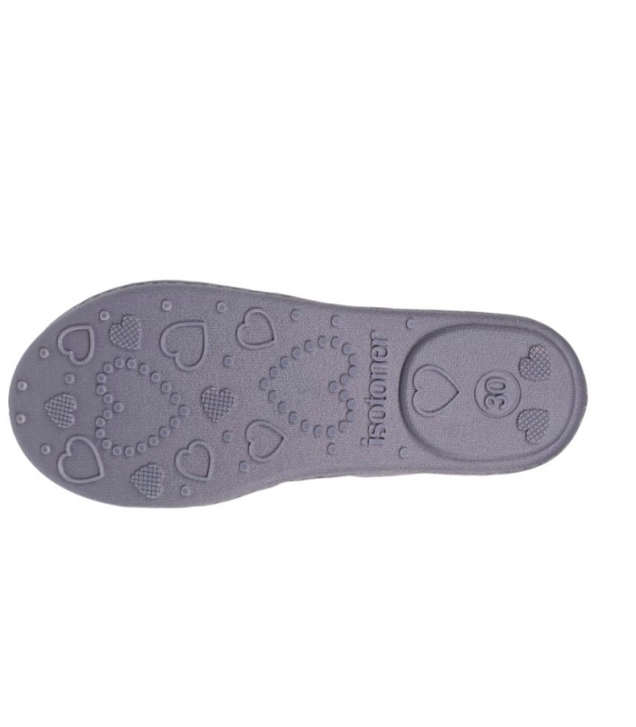 Zapatillas de casa bailarinas gris gato Isotoner