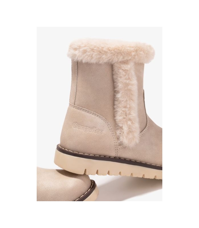 Botas napa beige con pelo Conguitos