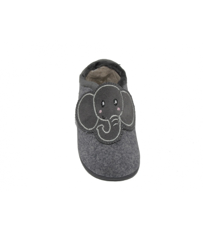 Zapatillas de casa gris elefante