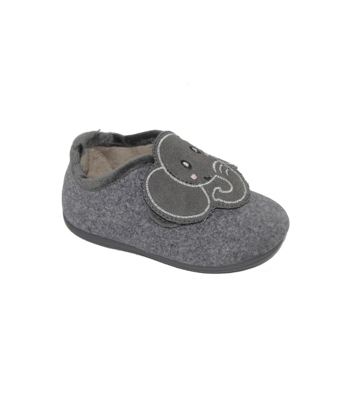 Zapatillas de casa gris elefante
