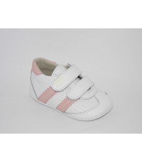 Deportiva blanco-rosa sin suela