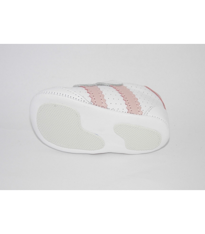 Deportiva blanco-rosa sin suela