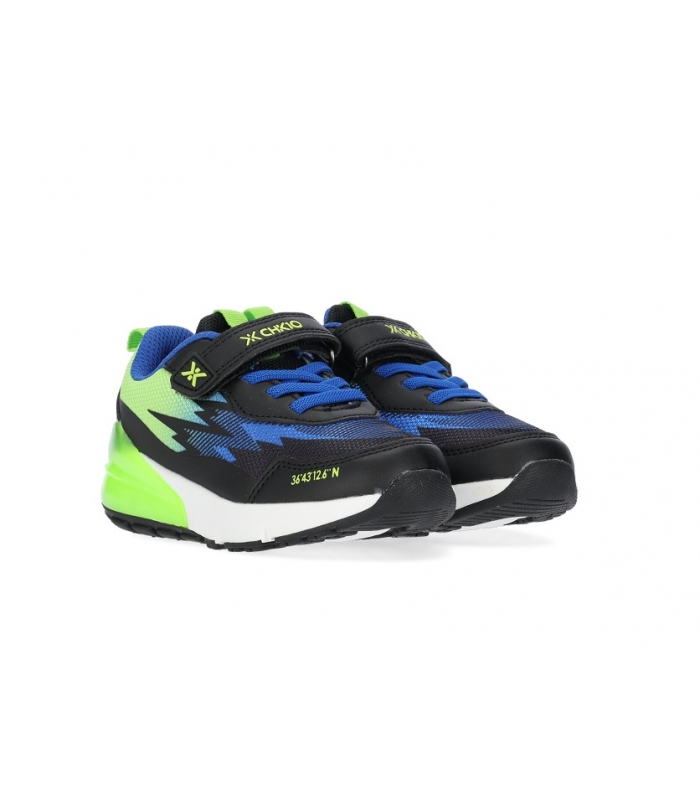 Zapatilla de luces negro-azul-verde Chika10