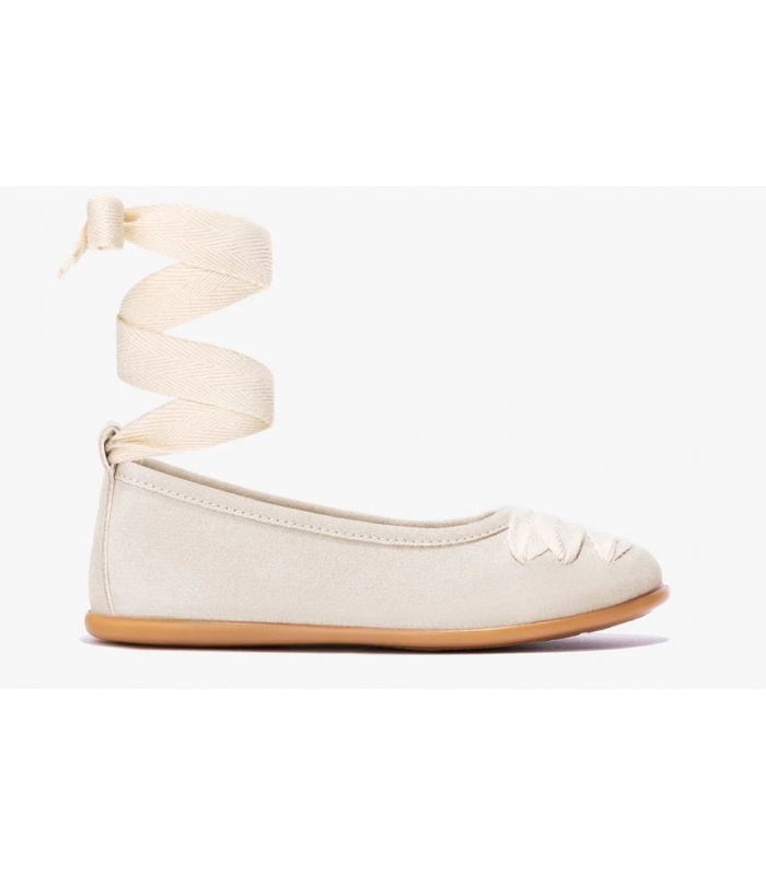 Bailarina ante beige con lazo Conguitos