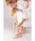 Bailarina ante beige con lazo Conguitos