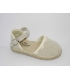 Esparteña lino beige con adorno tul