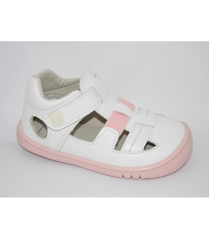 Sandalia piel-microfibra blanco-rosa RESPETUOSO PIRUFLEX