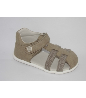 Sandalia lino-suede marrón RESPETUOSO PIRUFLEX