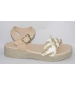 Sandalia piel beig con trenzado yute Coquette