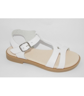 Sandalia piel blanco con tira Coquette