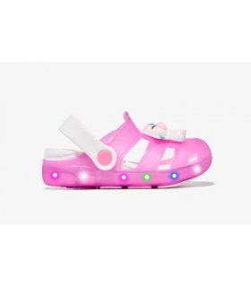 Zuecos de goma rosa con luz Conguitos