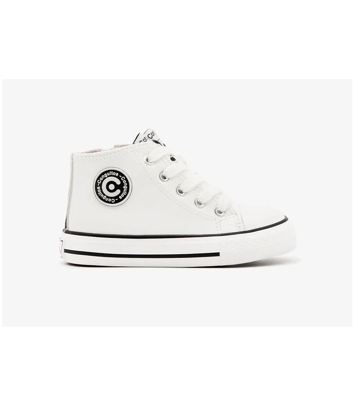 Zapatillas bota polipiel blanco unisex Conguitos
