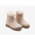 Bota brillo beige combinada con pelo Conguitos