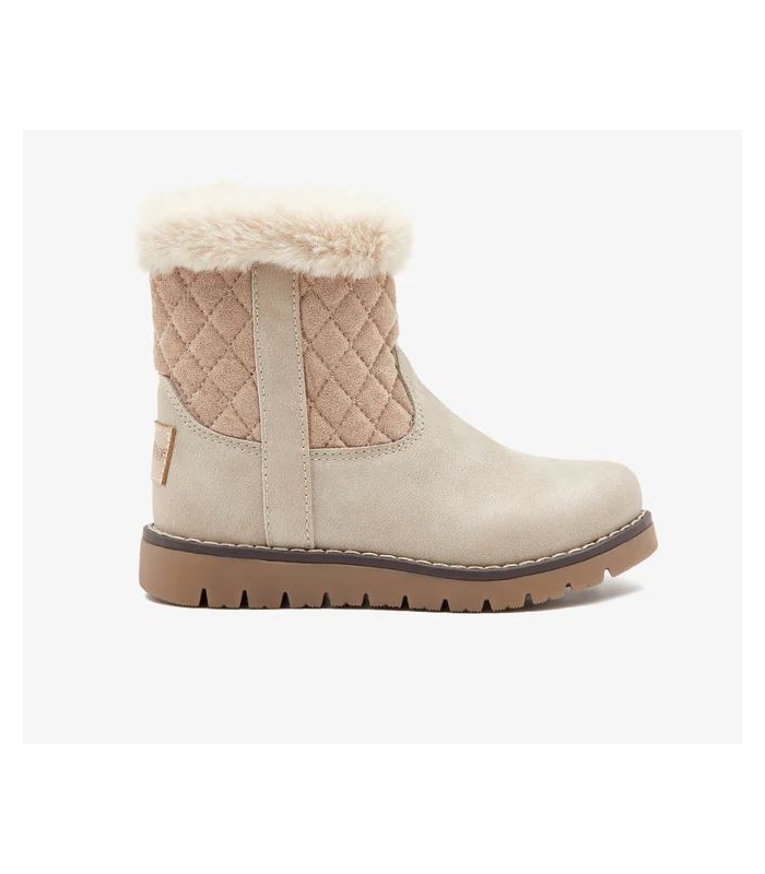 Bota brillo beige combinada con pelo Conguitos