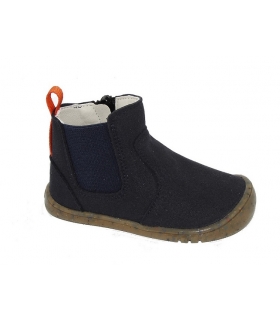 Botín suede azul marino con cremallera PIRUFLEX