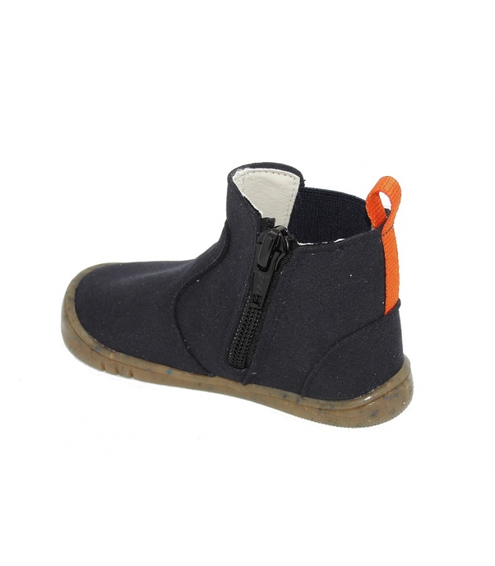 Botín suede azul marino con cremallera PIRUFLEX
